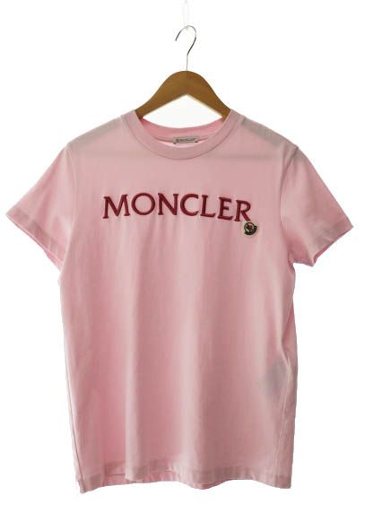 モンクレール MONCLER 24SS MAGLIA MANICHE CORTE マニッシュ コルテ ロゴ刺繍 半袖Tシャツ J10938C00006 S ピンク ブランド古着ベクトル ●251106