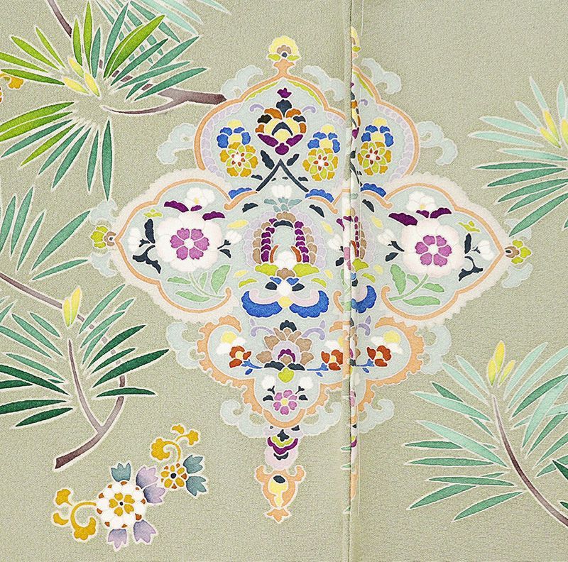 加賀五彩吉祥四季花王朝特撰華文色留袖