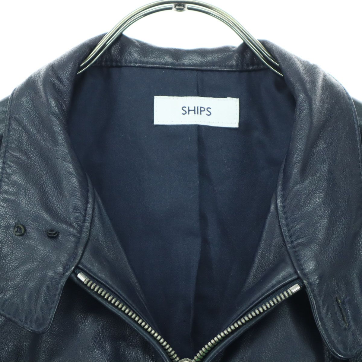 SHIPS シップス 長袖 シングルライダースジャケット S ブラック メンズ 