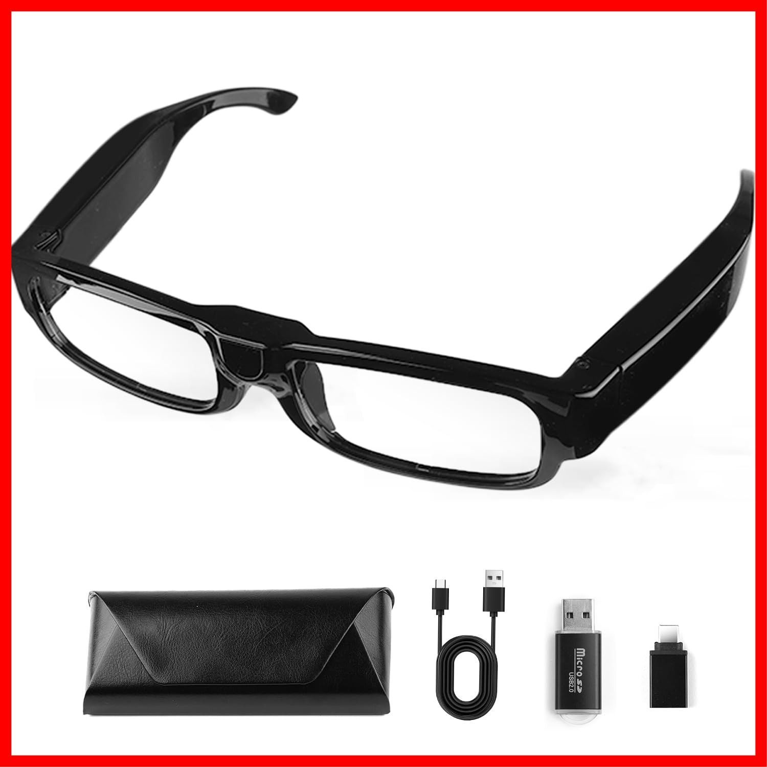 2Kカメラメガネ 64GB内蔵スマートカメラメガネ サイクリング ハイキング クライミング 旅行用の屋外録画対応ウェアラブルデバイス アプリ不要 64GB SDカード付属