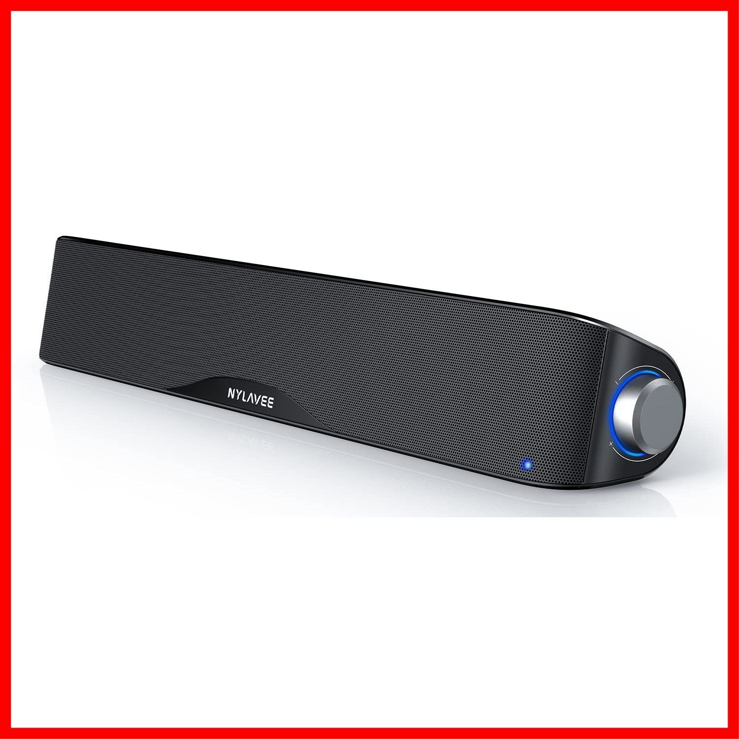 六つのスピーカーユニット AUX接続 10W - ステレオ Bluetooth サウンドバー 大音量-豊かな低音 PCスピーカー ラップトップ タブレット スマートフォンに対応 USB給電式のパソコンスピーカー Nylavee