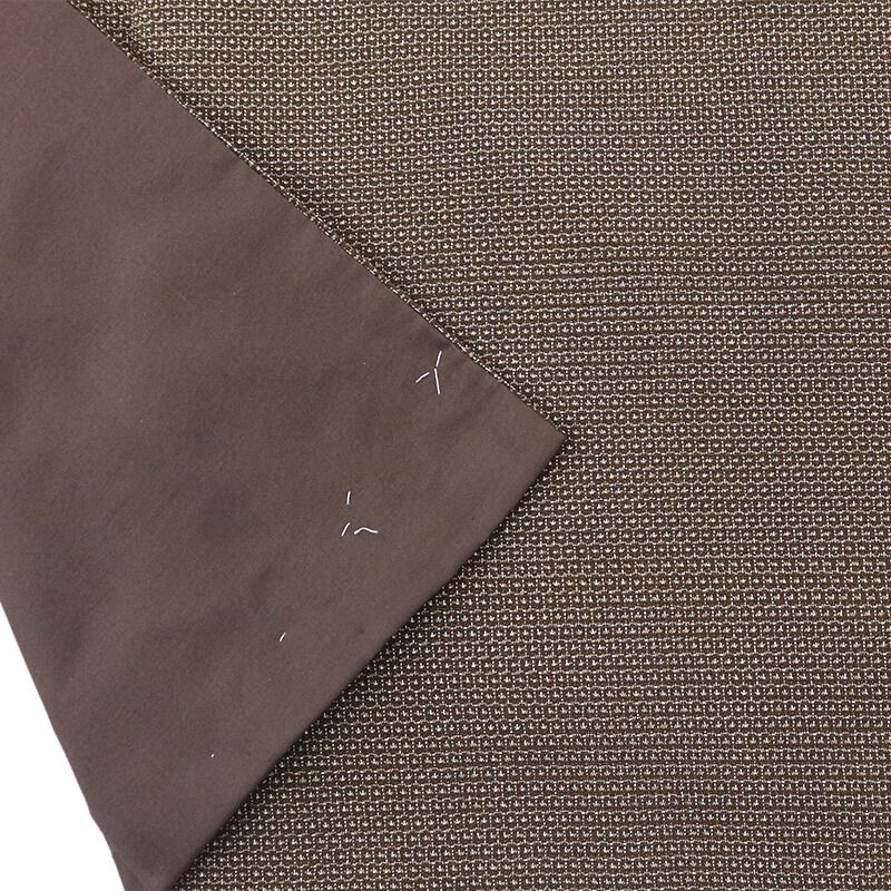 男着物 袷 メンズ正絹 こげ茶 塩沢風合い 亀甲 身丈146 5 cm 裄丈67 カジュアル 普段着 Lサイズ相当