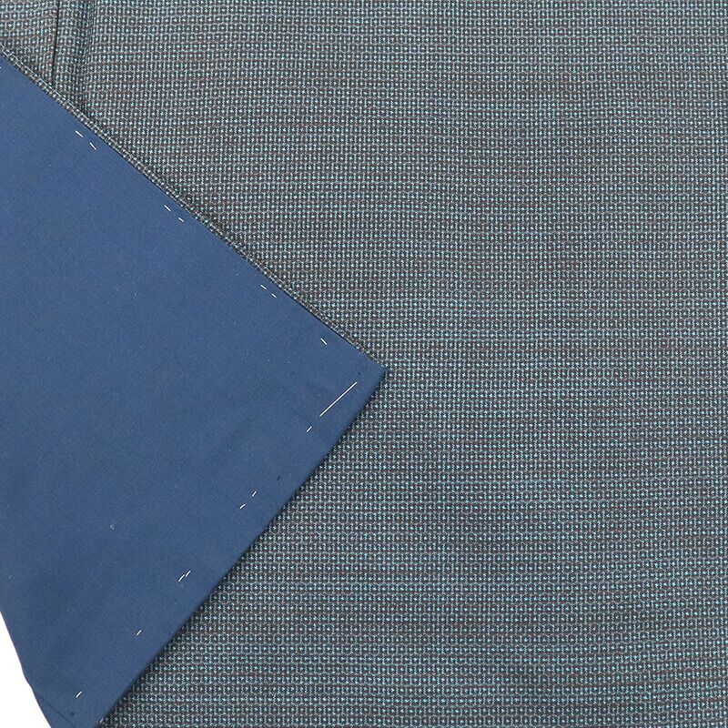 本場大島紬 証紙付き 男アンサンブル 着物 羽織 長襦袢 ３点 セット 袷 メンズ正絹 青緑 亀甲 身丈139 cm 裄丈74 カジュアル 普段着 Sサイズ相当