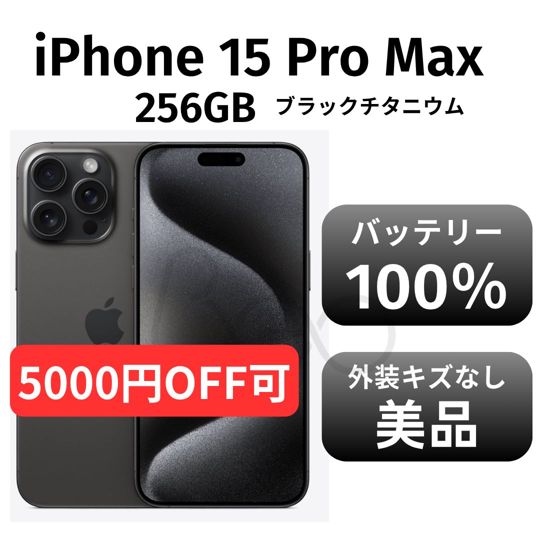 iPhone15 黒 256GB バッテリー100% Apple iPhone 15 ブラック 256GB バッテリー100%