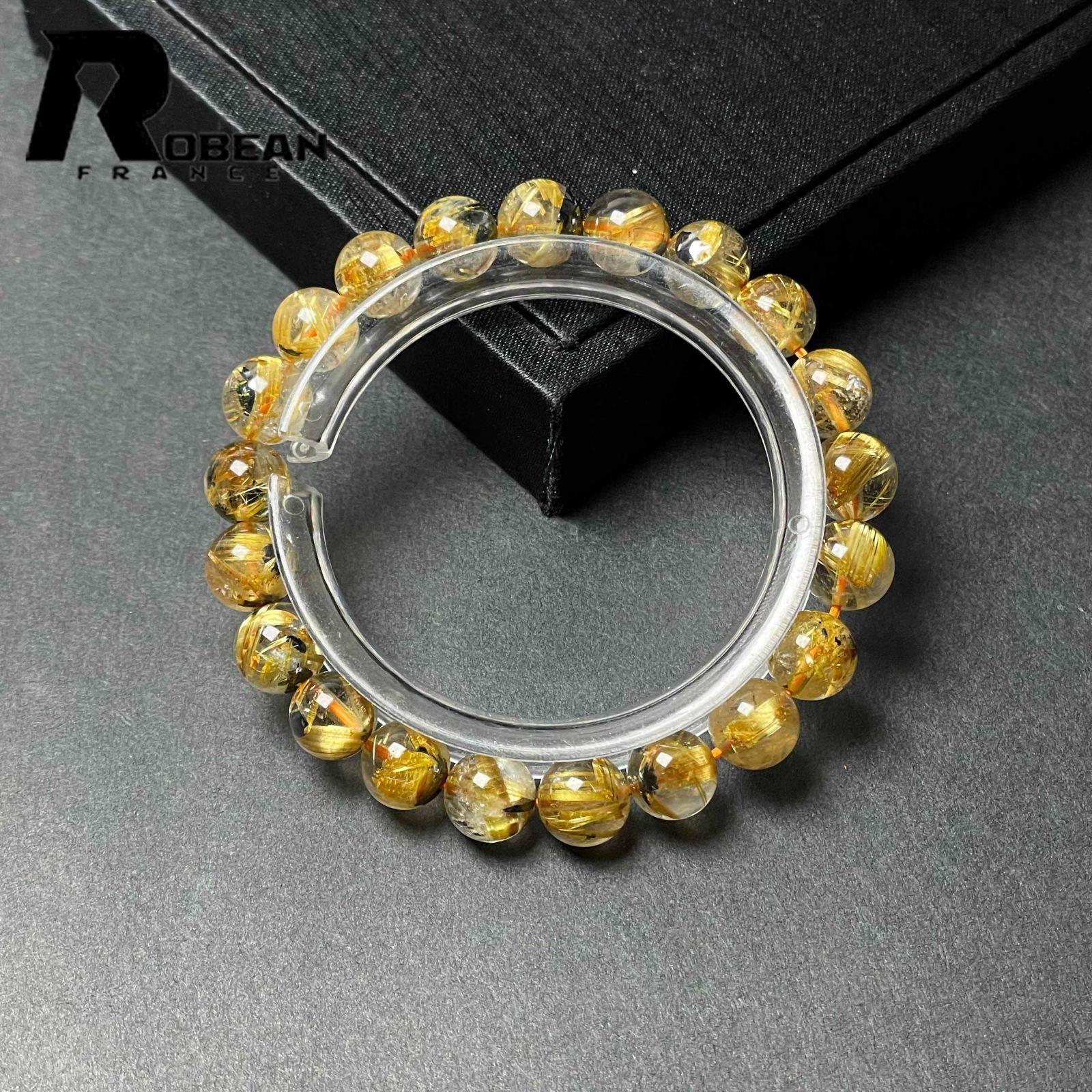 【開運・金運】高級 太陽花 タイチンルチル 13.8-14.7mm ブレスレット 綺麗 EU製☆太陽花タイチンルチル☆黄金針水晶 金運 開運 ゴールド