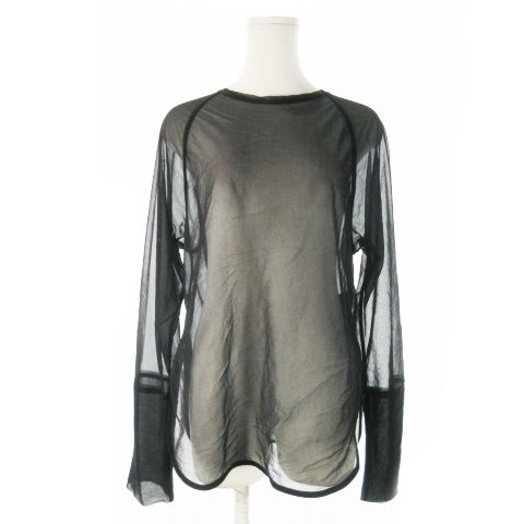 トゥデイフル TODAYFUL 23SS Sheer Crewneck Pullover シアーカットソー ラウンドネック 長袖 F 黒 ブラック |CK23 GY30