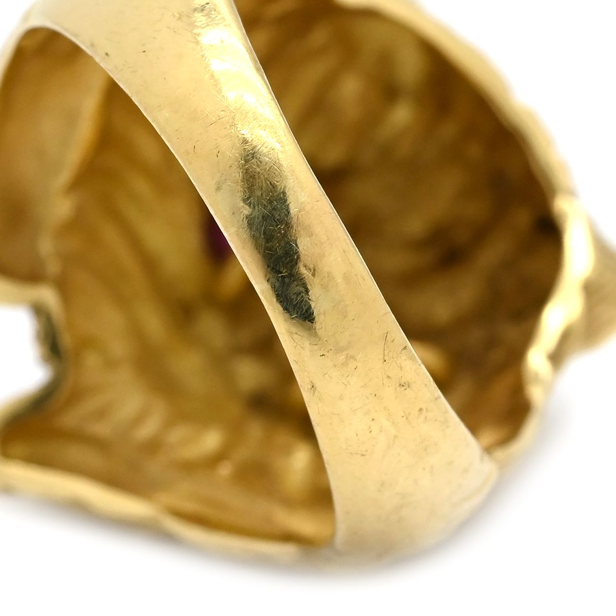 リング 指輪 ルビー ダイヤリング K18YG ダイヤモンド ルビー イエローゴールド×レッド キャット 猫モチーフ Au750 18K 18金 12号 FORTGASGNV_COM_BR