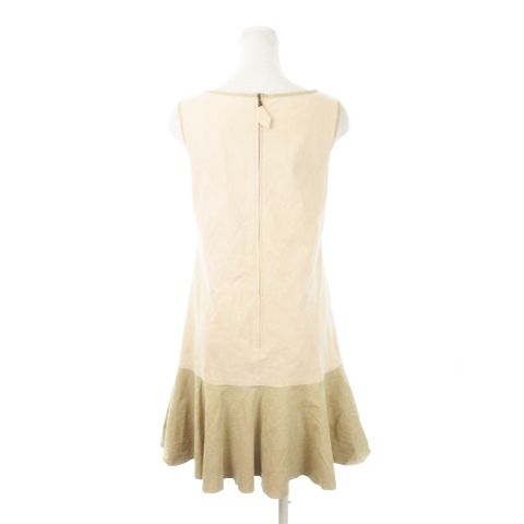 デイジーリンフォクシー DAISY LIN For FOXEY フェイクスエードミニワンピース ノースリーブ 裾フ バイ 38 S ピンクベージュ AH11 GY30