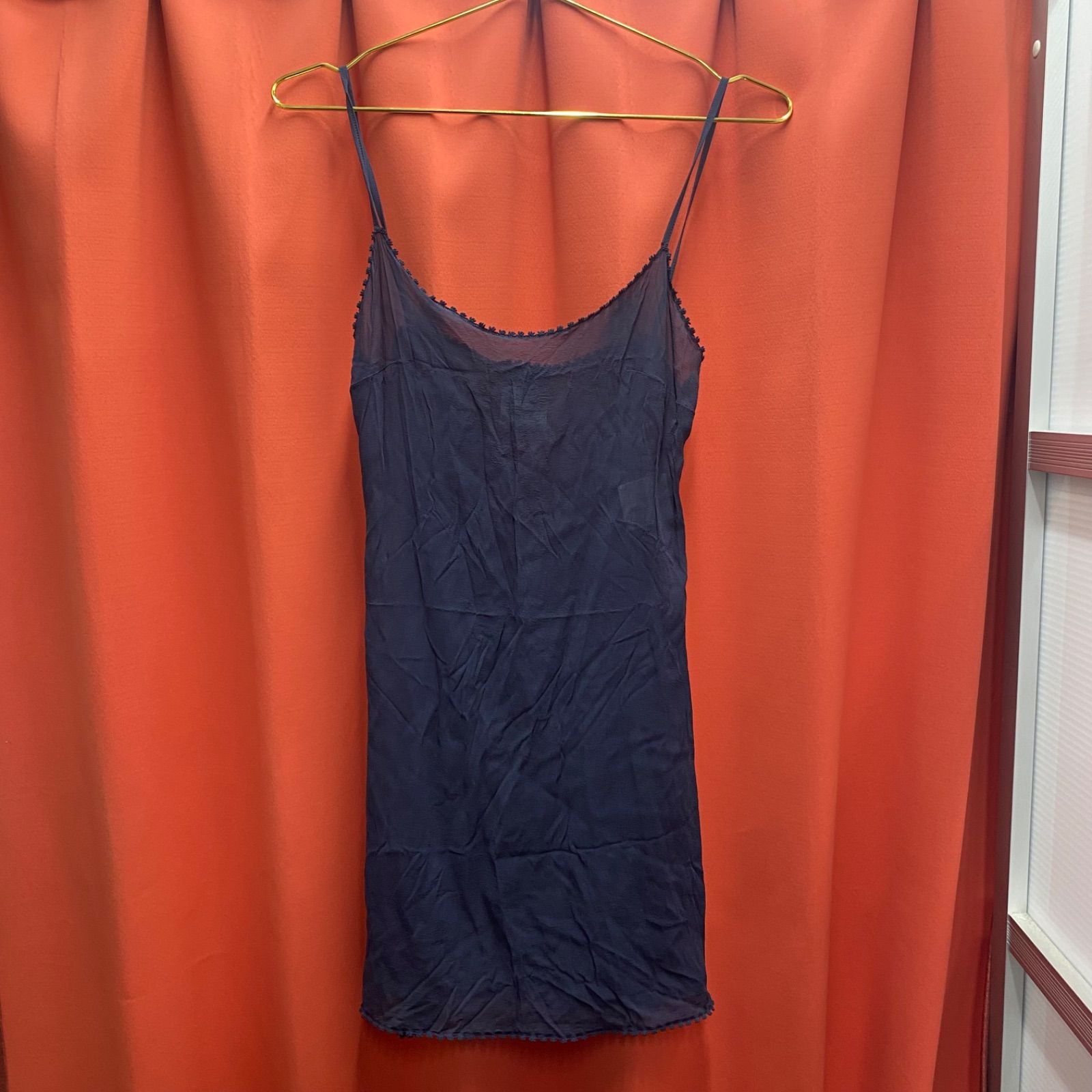 CHANEL シャネル キャミソール タンクトップ ノースリーブ シャツ ワンピース ネイビー レディース