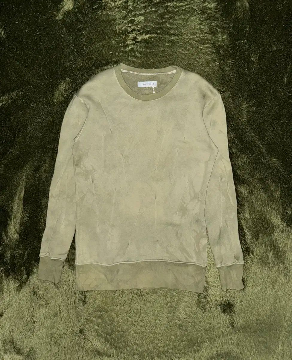 M SULVAM 설밤 ハンド ダイングダーツ ディテール スウェットシャツ オリーブ