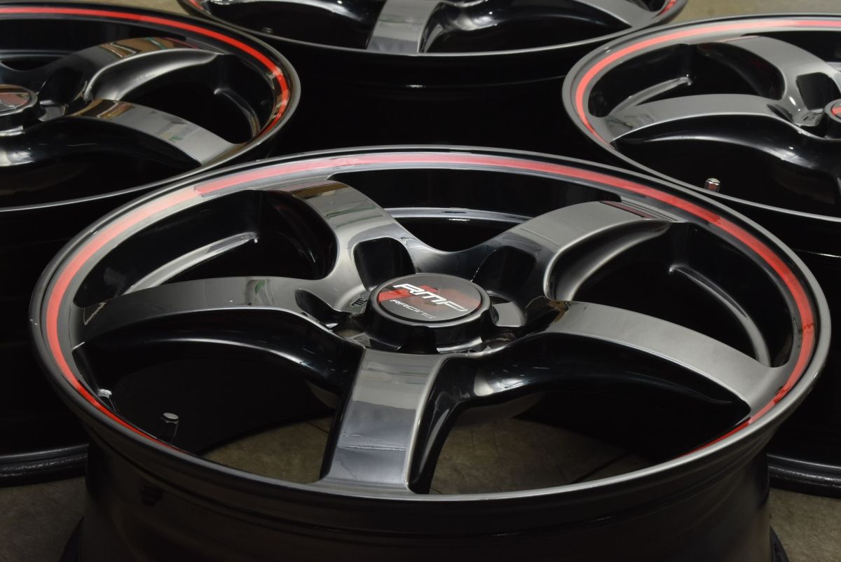 程度良好品 RMPレーシング R 50 17 in 7 J 48 PCD 100 4本セット 交換用 レクサス CT 200 h プリウス ウィッシュ 86 インプレッサ BRZ