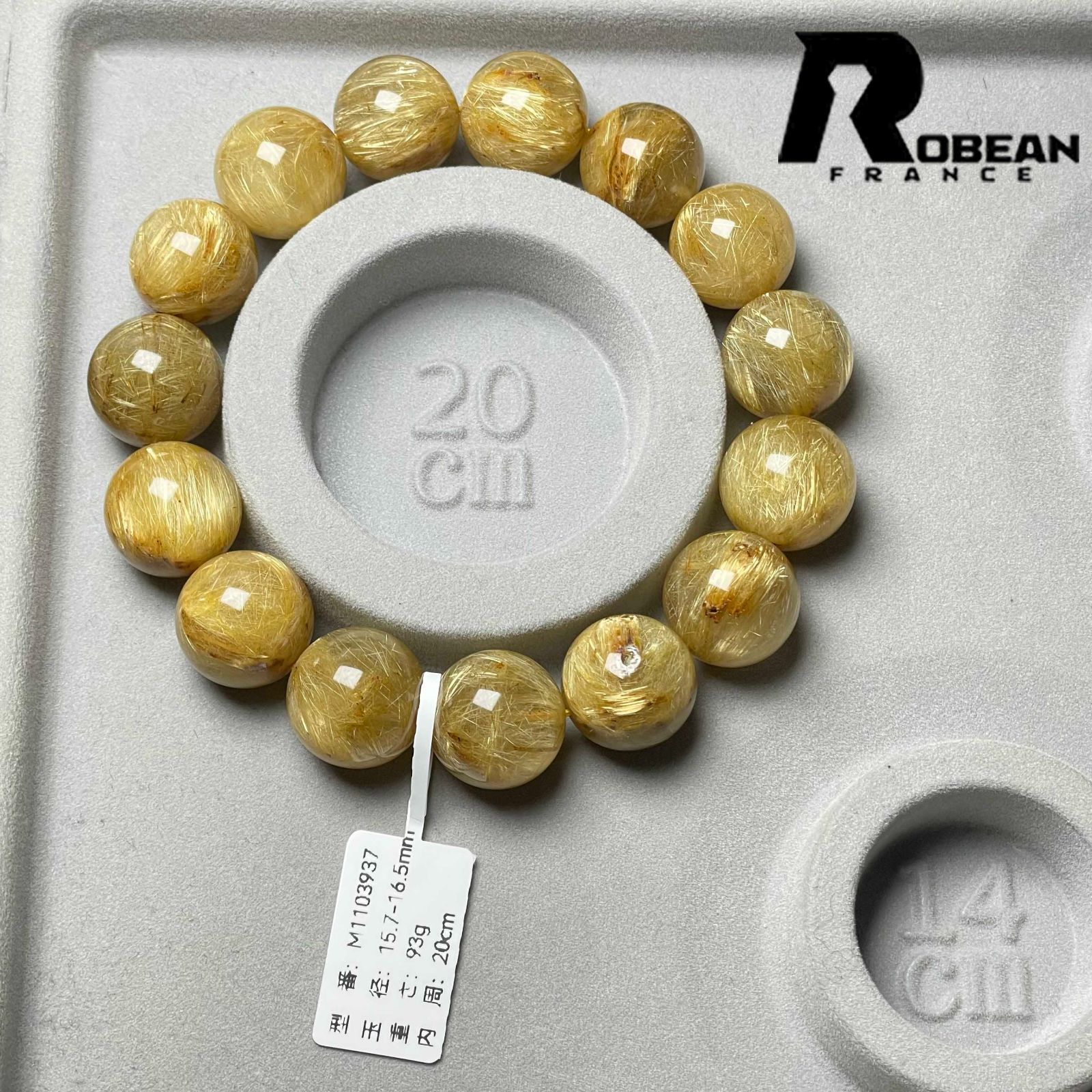 限定一点】EU製☆ROBEAN・極!極満針ルチルクォーツ☆ブレスレット 