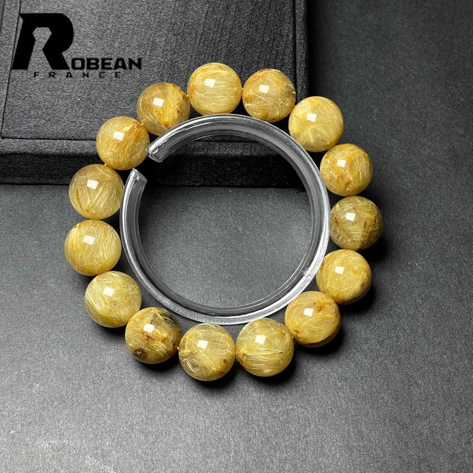 上級 EU製 定価9万円☆ROBEAN・極!極満針ルチルクォーツ☆ブレスレット