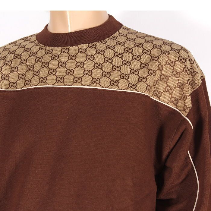グッチ GUCCI コットンジャージースウェットシャツ ブラウン GG 768479