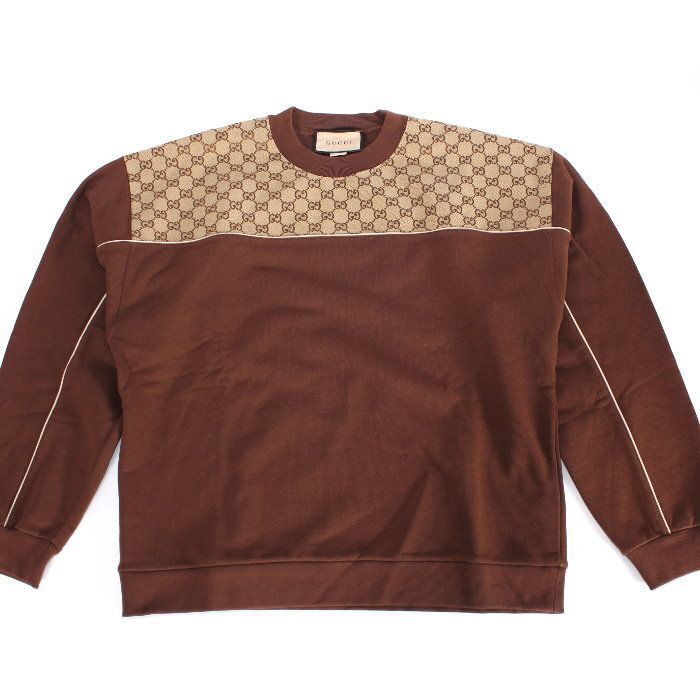 GUCCI / コットンジャージー スリーブレス スウェットシャツ グッチ GUCCI コットンジャージースウェットシャツ ブラウン GG 768479