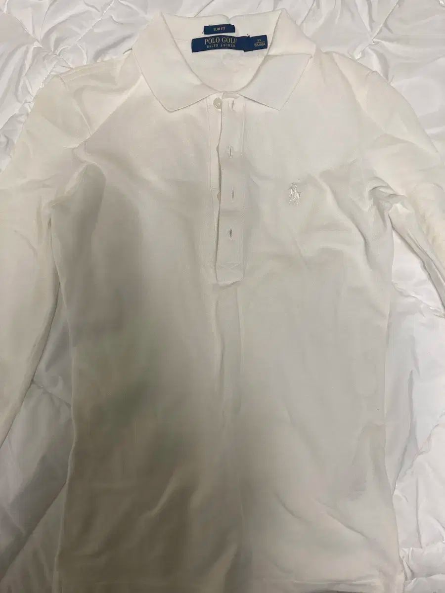 ポロシャツ 長袖 Tシャツ 白 XS