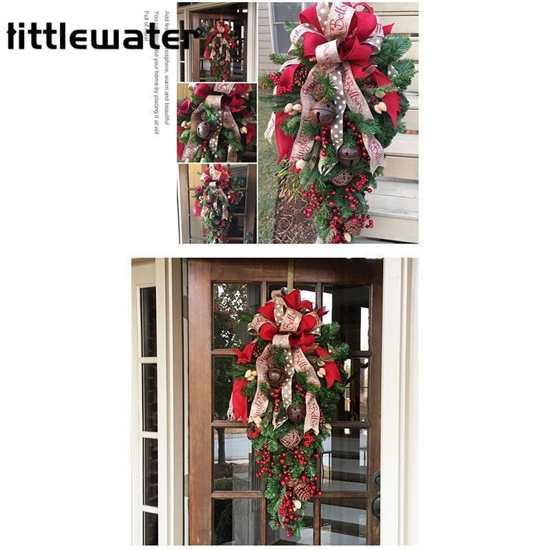 壁に飾るクリスマスツリーガーランド スワッグ クリスマスリース