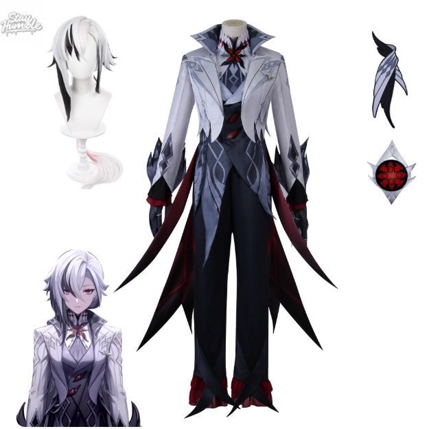 原神 アレッキーノ コスプレ衣装 フルセット - フォンテーヌ 僕人 ファトゥイ執行官スタイル