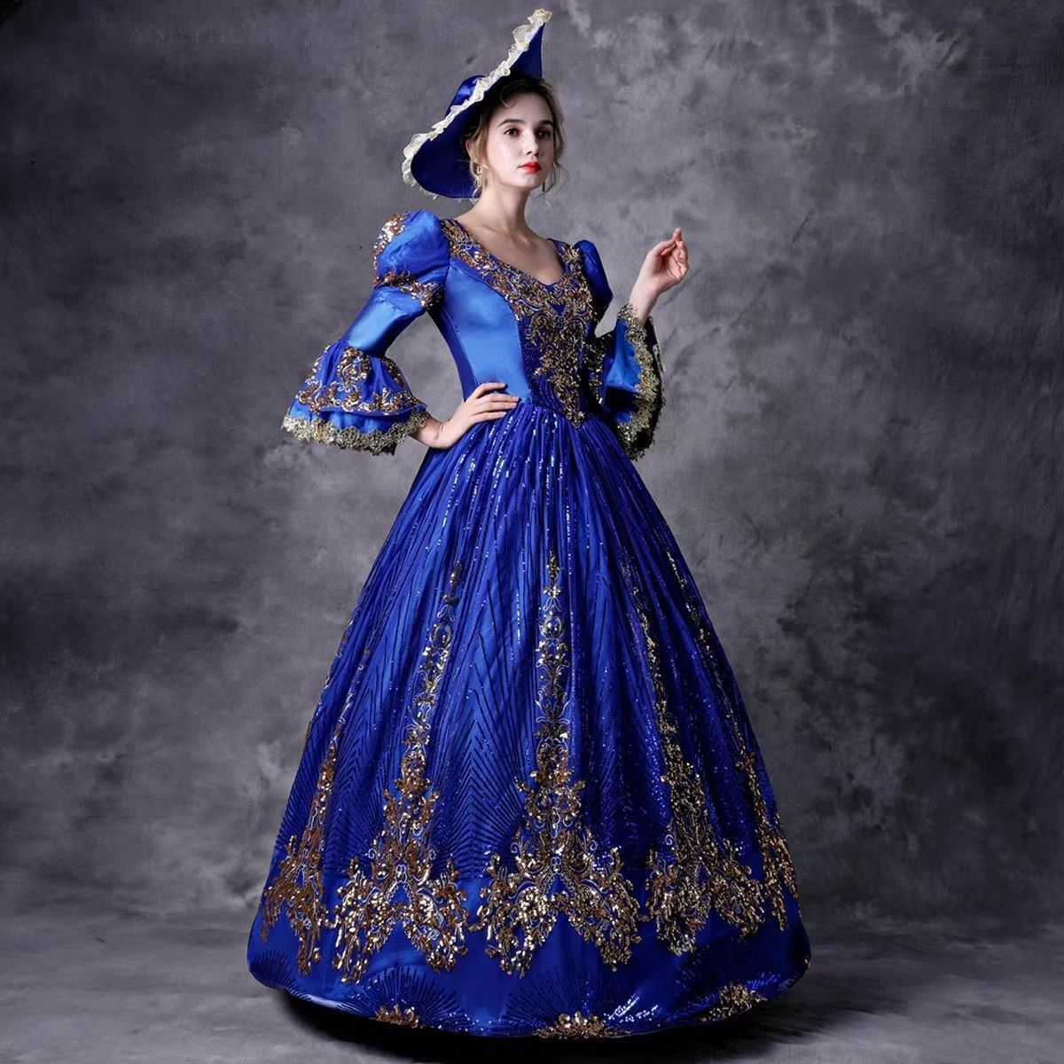 中世ヨーロッパ 貴族 ドレス ロングドレス 上品 貴族風 演奏会 大人 ピアノ 発表会 パーティードレス ハロウィン 仮装 上品 袖あ