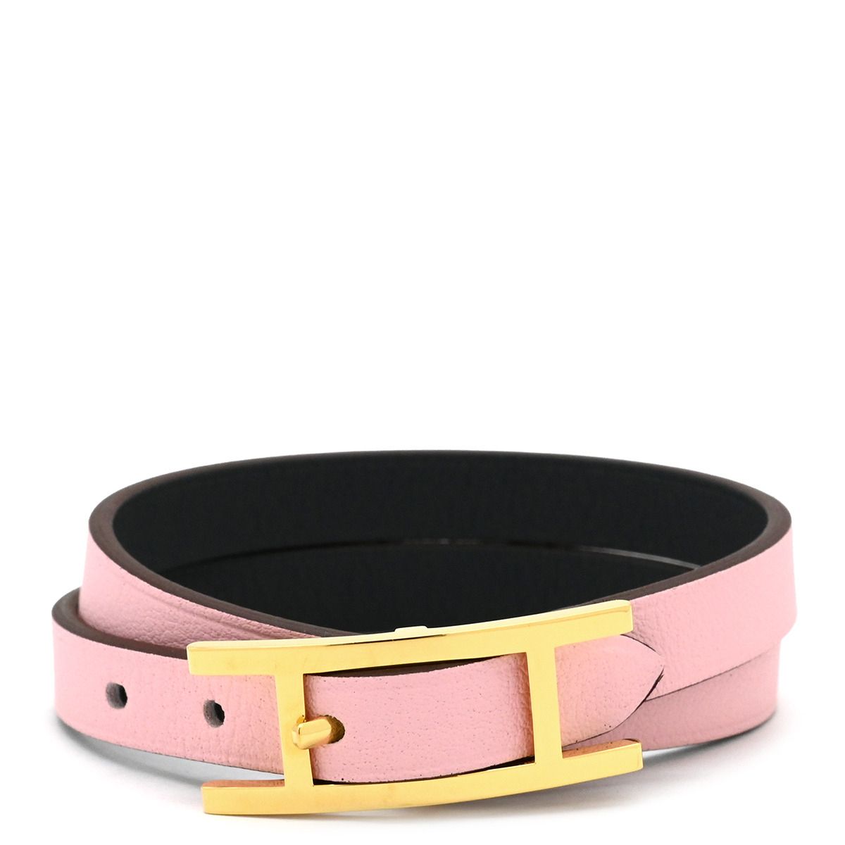 エルメス HERMES ブレスレット ピーアピ ドゥブルトゥール ヴォースイフト メタル ローズサクラ×グリミスティ T2 ゴールド金具 アピ バックル 箱