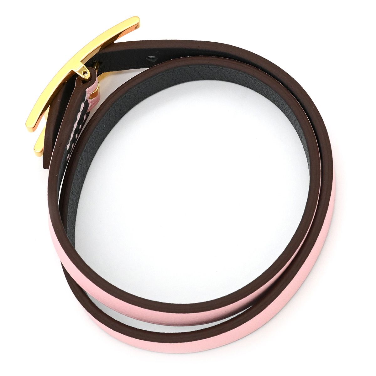 エルメス HERMES ブレスレット ピーアピ ドゥブルトゥール ヴォースイフト メタル ローズサクラ×グリミスティ T2 ゴールド金具 アピ バックル 箱