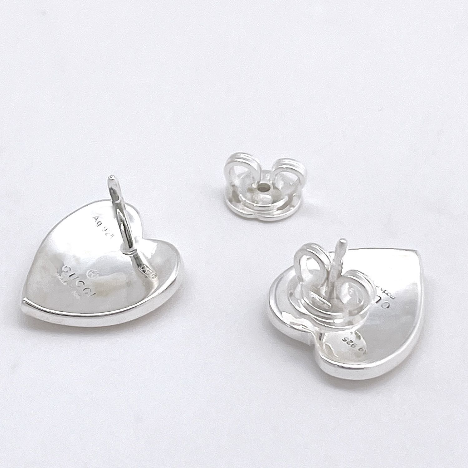 グッチ GUCCI インターロッキングG ハート ピアス シルバー 本物