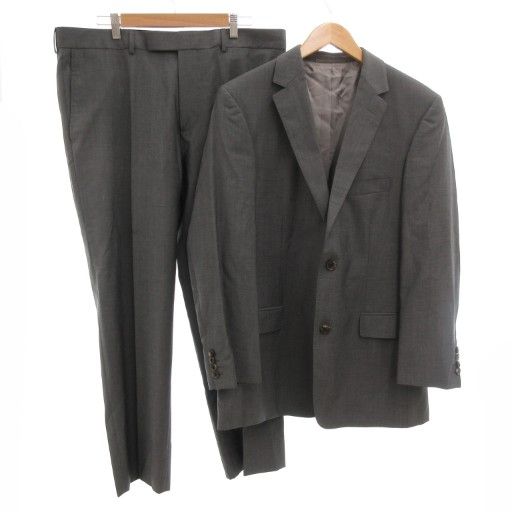 ヒューゴボス HUGO BOSS セットアップ スーツ テーラードジャケット パンツ スラックス 2B シングル 総裏地 44 グレー JS IBO82