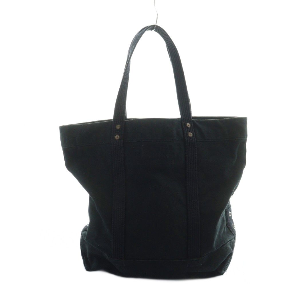 ポロ ラルフローレン POLO RALPH LAUREN トートバッグ ハンド ロゴ キャンバス ポニー刺繍 黒 ブラック GY11 |MQ