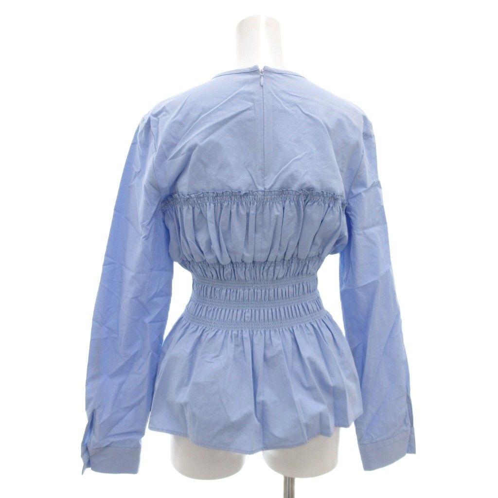 ソブ sov. ダブスタ レイヤードライクビスチェブラウス シャツ 長袖 シャーリング フリル 品 サックスブルー GV GY99