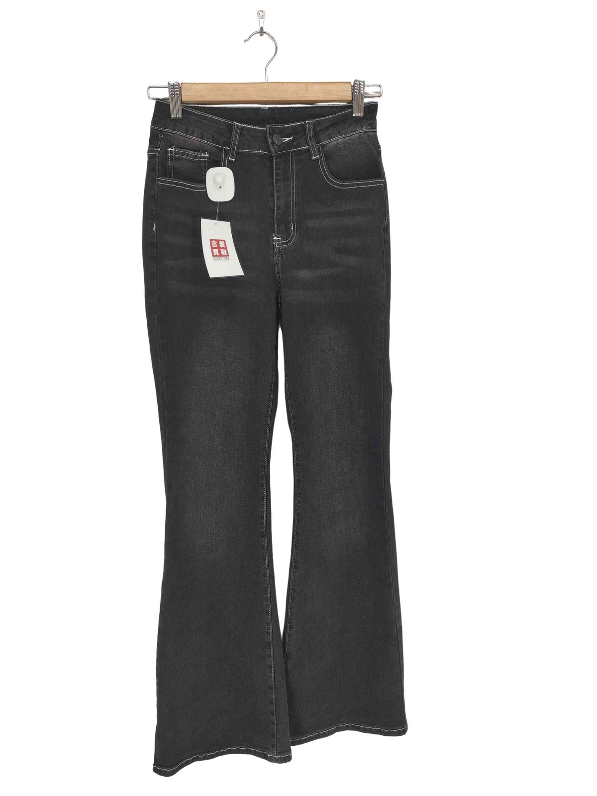 ユーズドフルギ 古着 バックポケット刺繍&ラインストーン ブラックフ デニムパンツ Y2K レディース 表記無