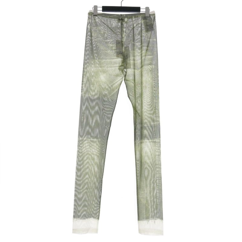 エムエムシックス メゾンマルジェラ MM6 Maison Margiela 22AW 転写プリント レギンスパンツ タイツ M カーキ 緑 S52KA0371 正規
