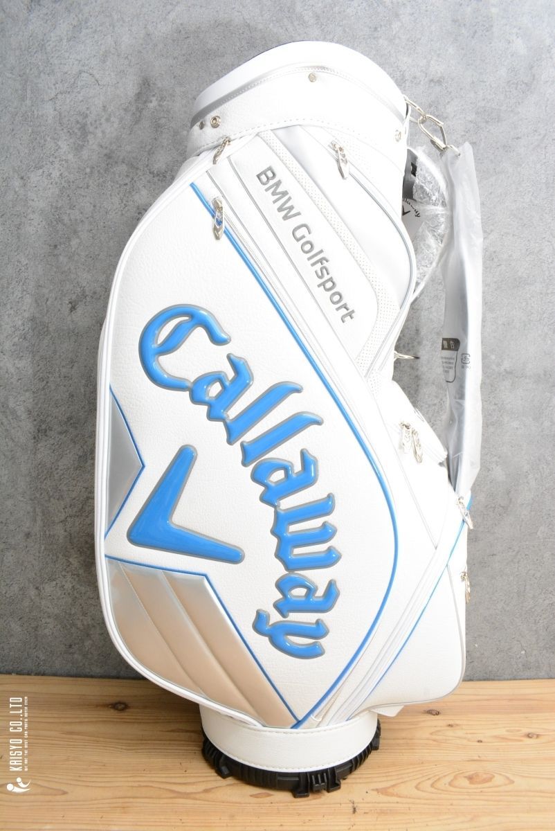 ♥品 品 キャロウェイ BMWゴルフ キャディバッグ ホワイト|ブルー 9.5型 47インチ対応 4分割 5122855
