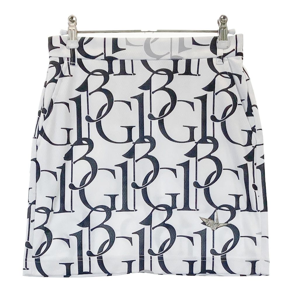 サイズ 1 1PIU1UGUALE3 GOLF GSP048 ストレッチスカート ロゴ 総柄 ホワイト系 240101405423 ゴルフウェア レディース ストスト