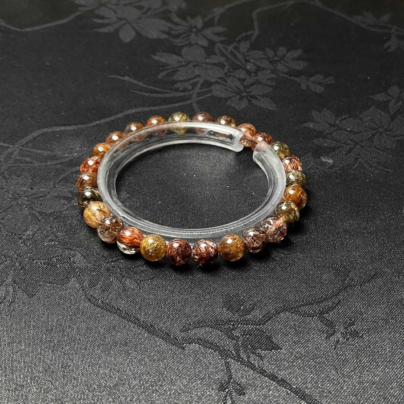 高級 EU製☆カラフルブラウンルチルクォーツ☆ブレスレット