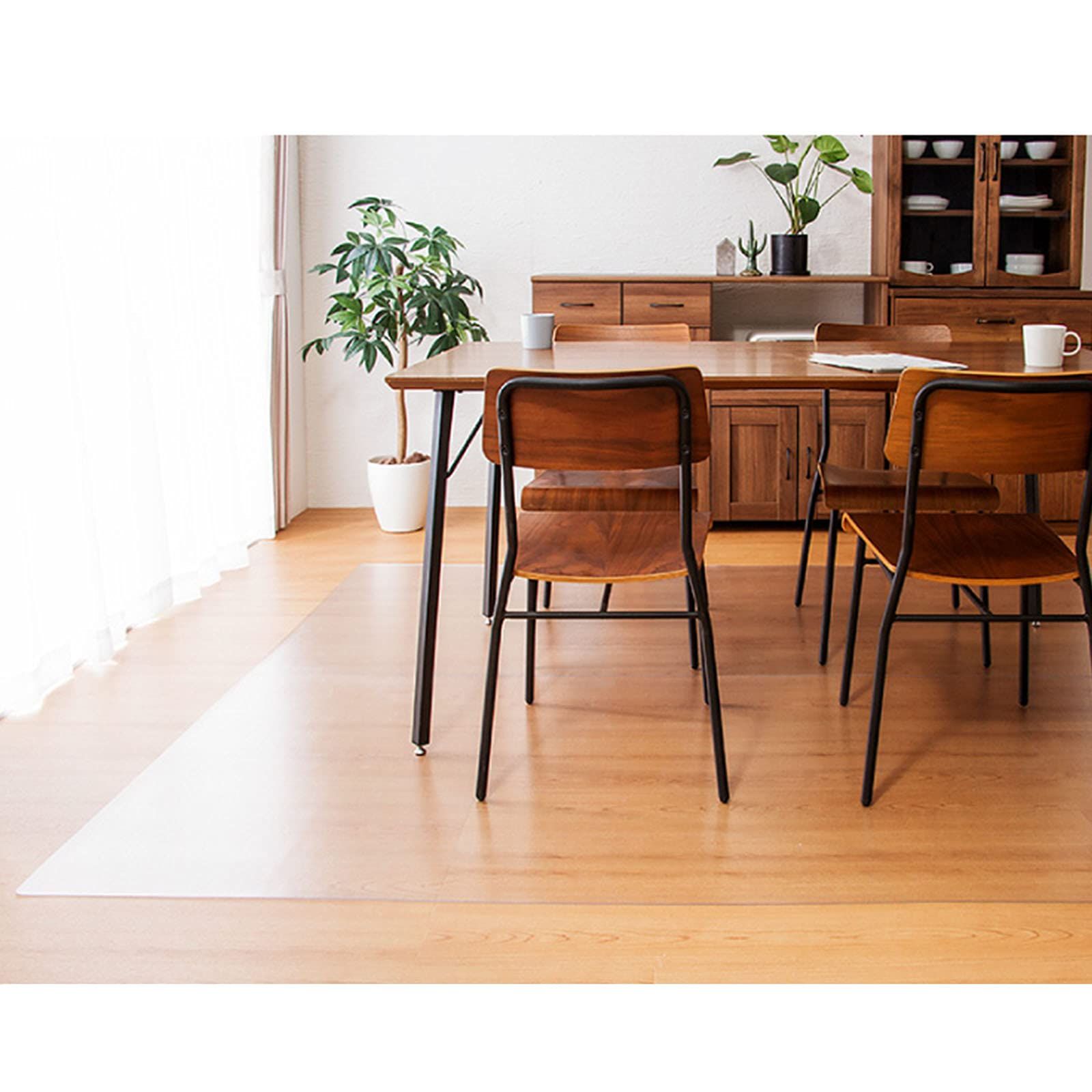 特大サイズ 床を保護するダイニングマット 超大判 200X240cm 厚さ1.5mm クリアマット 透明 撥水 おしゃれ ダイニングマット 汚れ防止 滑り止め PVC お手入れ簡単 床暖房対応 Bloomlover 200x240cm 1.5mm