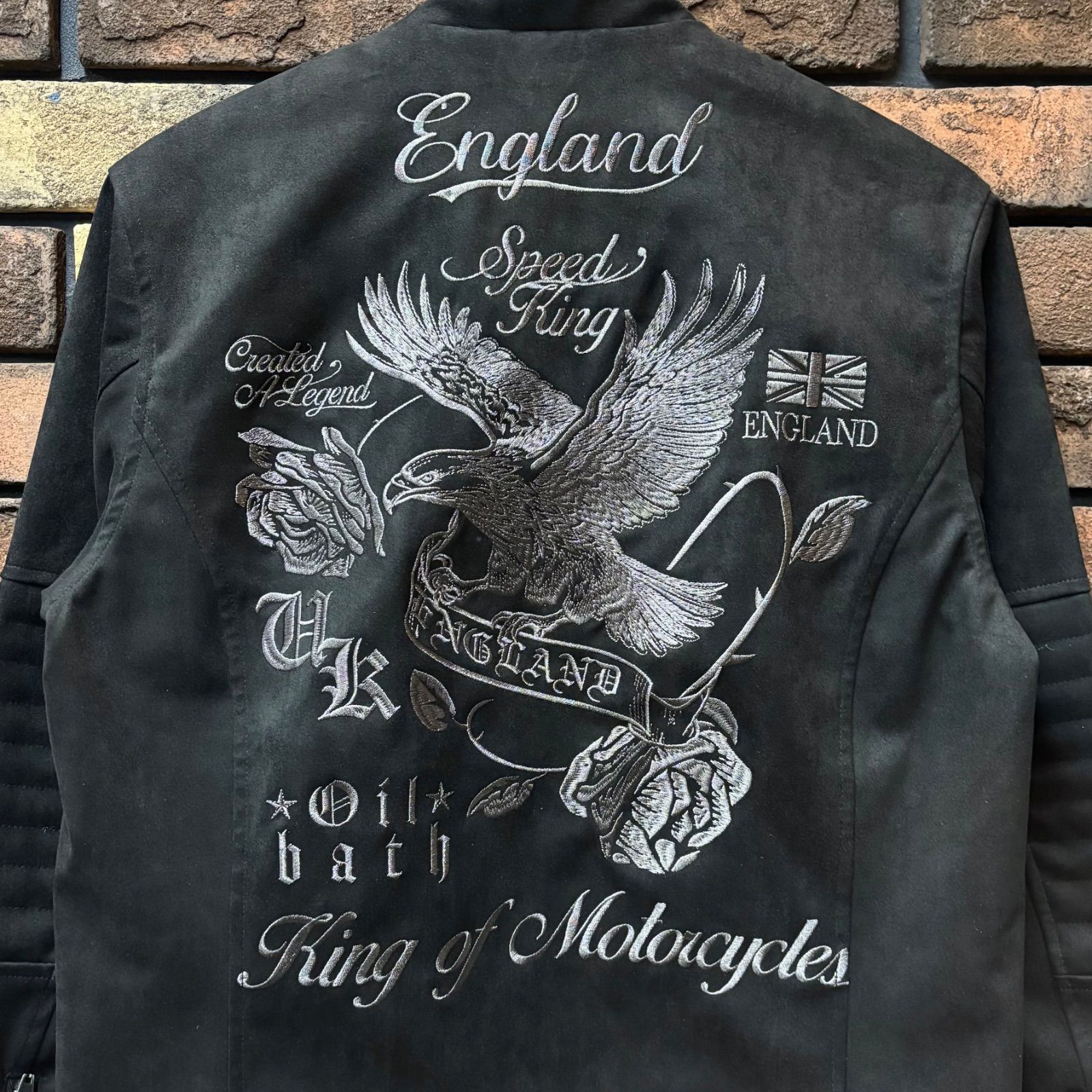 フェイクスウェードシングルライダース スエード