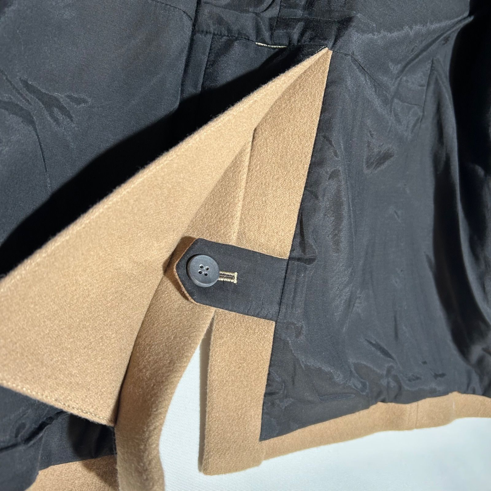 クロ KURO SUPER100 MELTON WOOL Pコート ベージュ ウール 3 XL KANDAIZUMI_COM