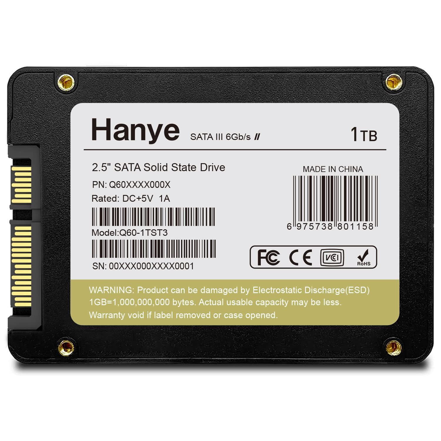3D 7mm NAND採用 2.5インチ SATAIII 内蔵型SSD 6Gb|s 1TB 550MB|s Hanye 正規代理店品 WWW_MEBLE-SODAR_PL
