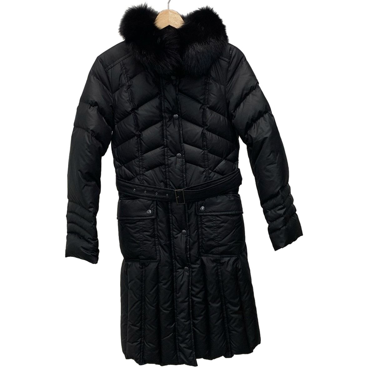 BODY DRESSING Deluxe ダウンコート黒 40 フォックスファー BODY DRESSING Deluxe(ボディドレッシングデラックス) ダウンコート