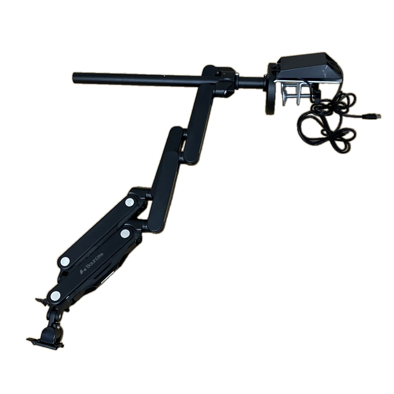 BAUHUTTE ロングモニターアーム BMA‐2GS‐BK デュアル 2画面 ガス圧式 PC S10593187