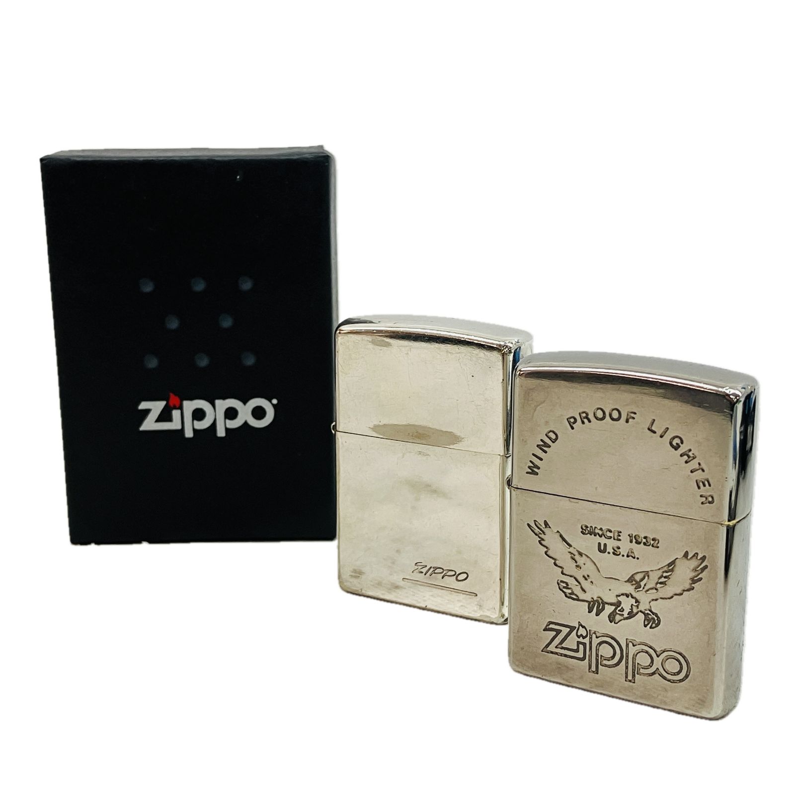 ZIPPO イーグル 1997年1月製造 ハイポリッシュクローム 2000年1月製造 ジッポーライター 2点セット C10596337