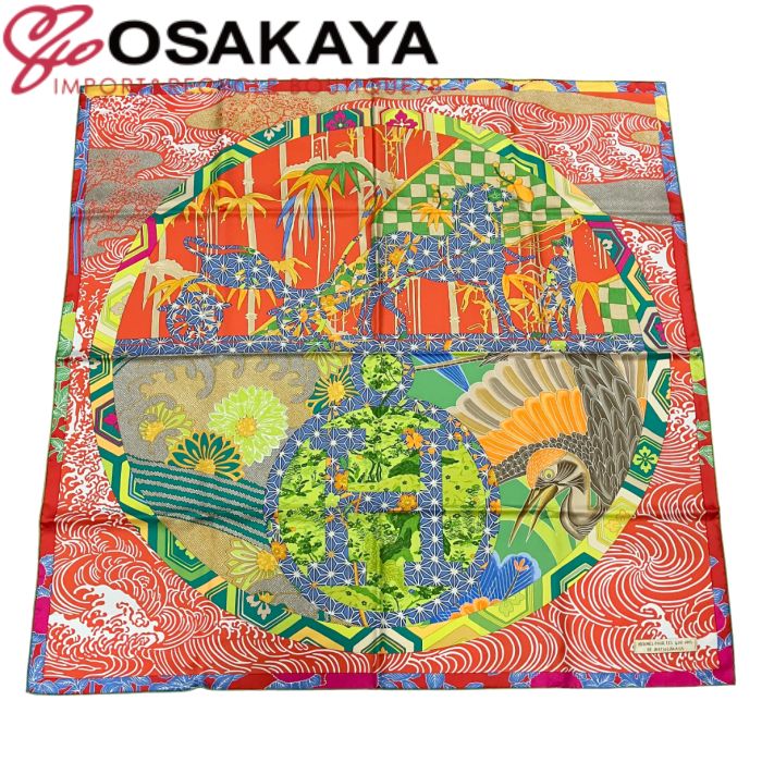 未使用 HERMES エルメス カレ90 EX LIBRIS EN KIMONOS キモノ エクス