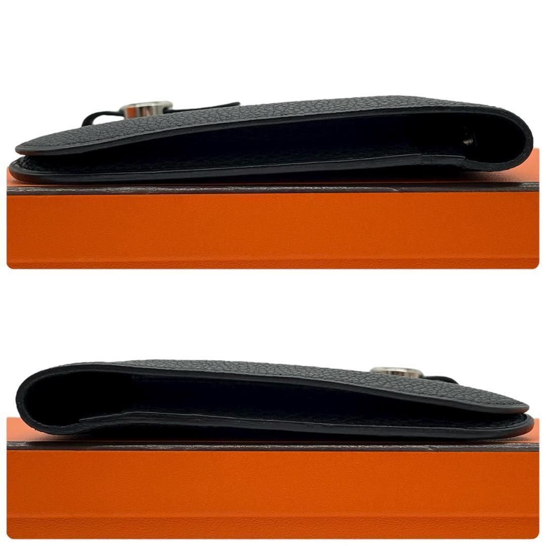新品同様】エルメス HERMES ドゴンGM トリヨン 二つ折り財布 ブラック