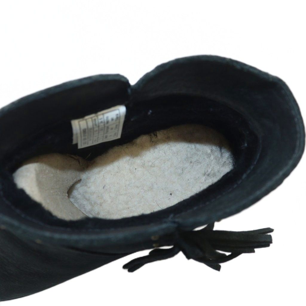  アグ オーストラリア UGG australia 1019063 CINDY シンディー ショートブーツ レザー ボア US 7.5 24.5 cm 黒 ブラック GY 18 MQ ブーツ 靴