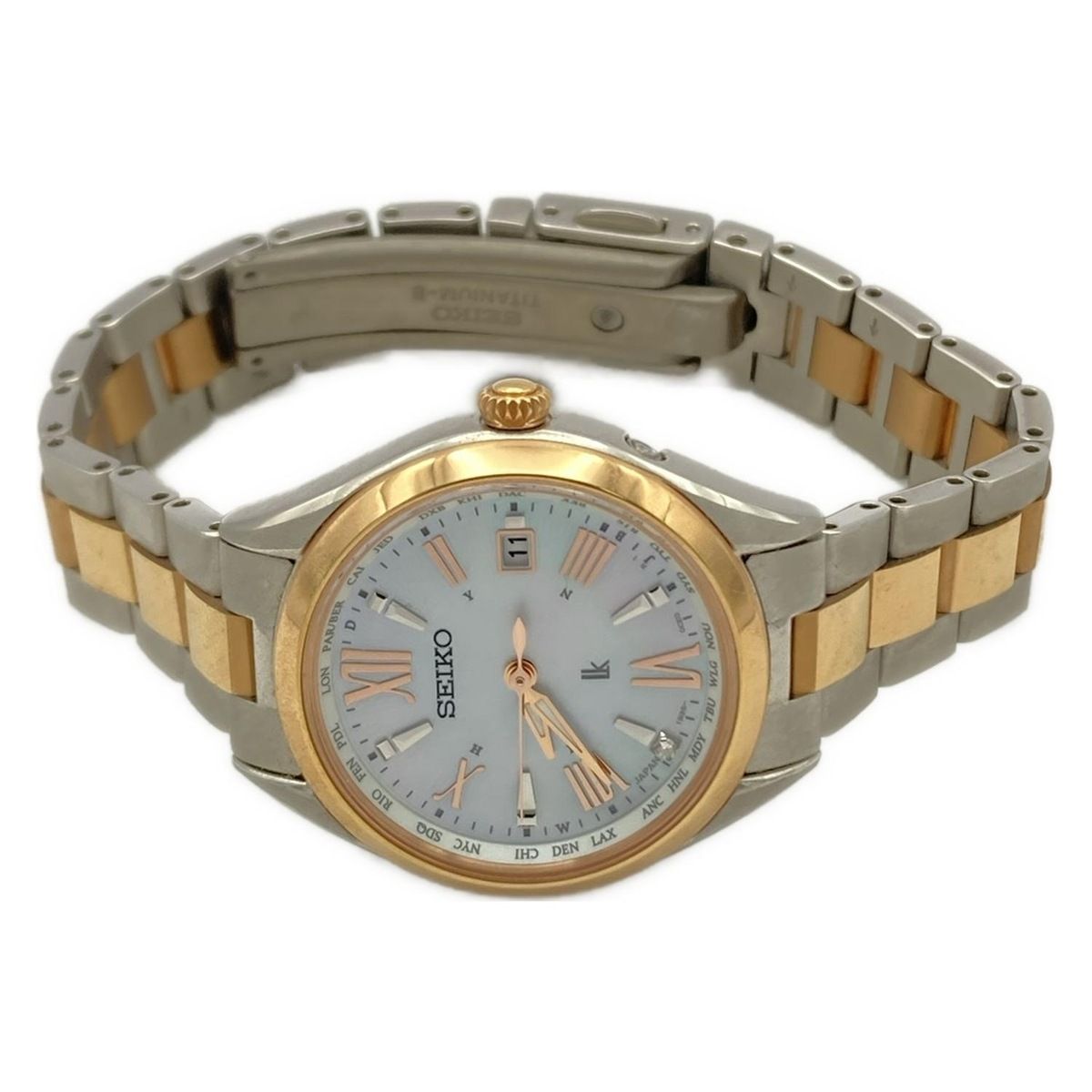 SEIKO セイコー 腕時計 LUKIA ルキア 1B35-0AW0 レディース 電波|シェル文字盤 ホワイトシェル