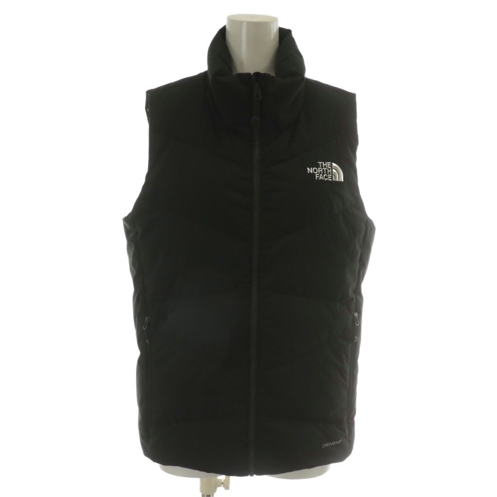 ザノースフェイス THE NORTH FACE ダウンベスト アウター ナイロン DRYVENT ジップアップ ロゴ 85 XS 黒 ブラック |XZ GY01