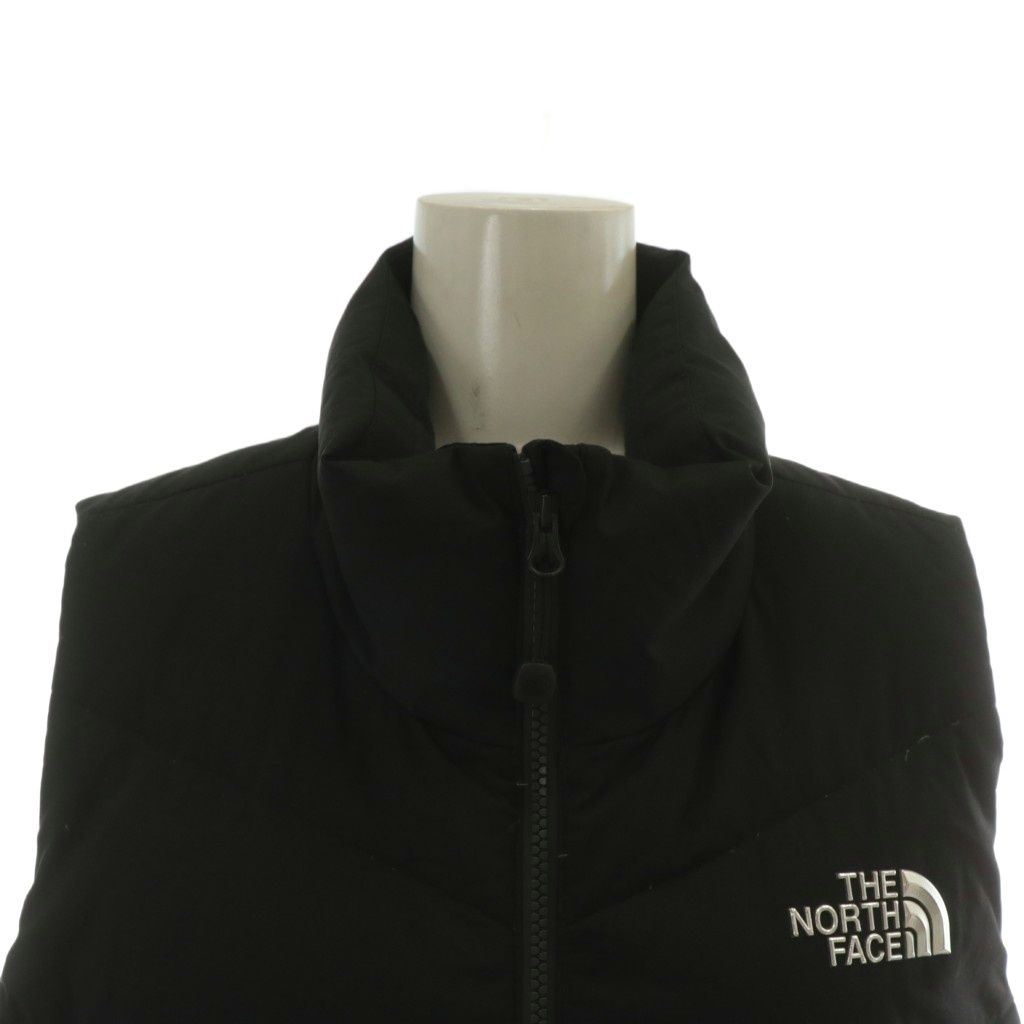絶対にあなたの一 番選択！ ザノースフェイス THE NORTH FACE ダウンベスト アウター ナイロン DRYVENT ジップアップ ロゴ 85 XS 黒 ブラック XZ GY01 メンテ済