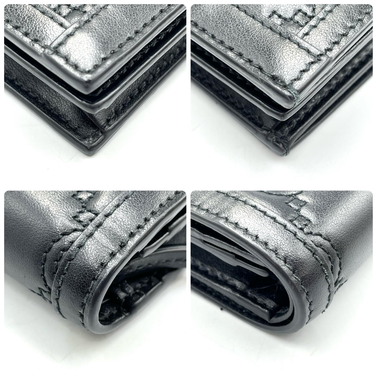 グッチ GUCCI 二つ折り財布 GGマトラッセ 723786 レザー ブラック レディース