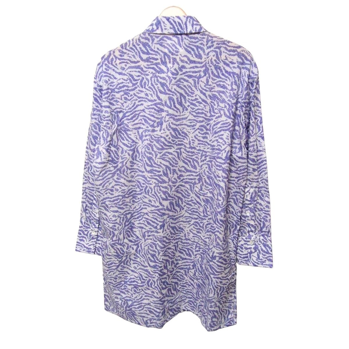 GIVENCHY ジバンシー ワンピース サイズ36 S レディース - 白×ネイビー レギュラーカラー|長袖|ミニ|シャツワンピ