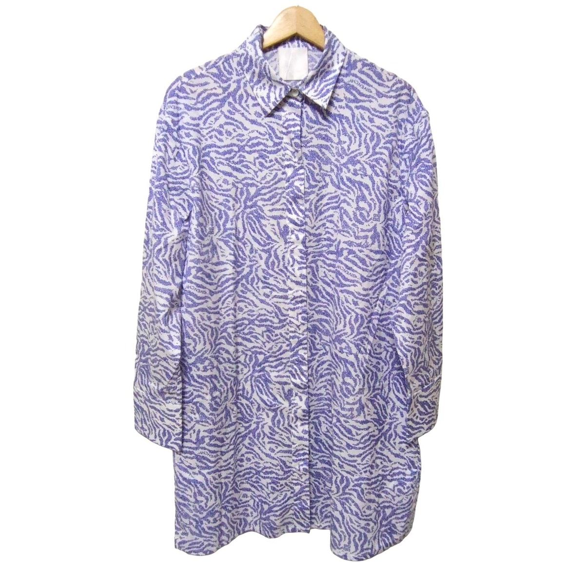 GIVENCHY ジバンシー ワンピース サイズ36 S レディース - 白×ネイビー レギュラーカラー|長袖|ミニ|シャツワンピ